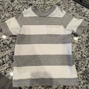 Old Navy Gray and White Striped Tee